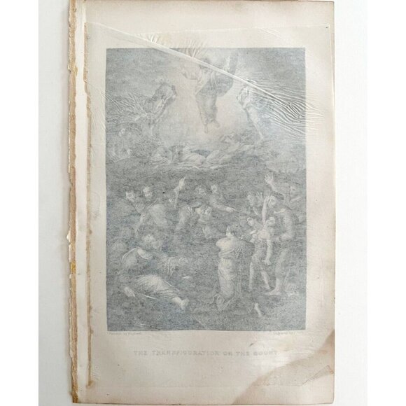 Raphael Transfiguration On The Mount Jesus 1872 Victorian Steel Engraving DWW8C - Picture 3 of 3